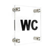 Табличка "WC": Прозрачный акрил — "Classic" Дизайн